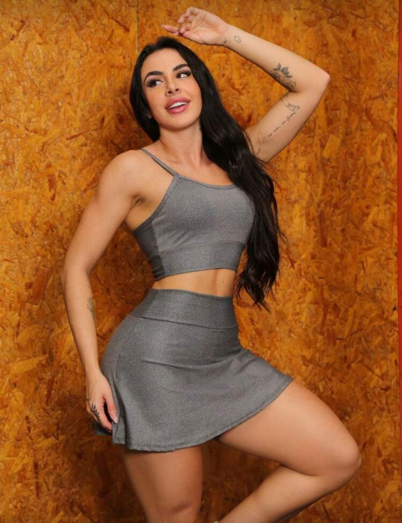 Conjunto Fitness Feminino Academia – Top com Shorts Saia em Suplex Confortável e Esportivo | Madassa