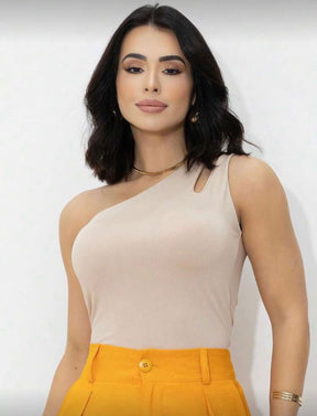 Compre 2 Leve 3 – Kit 3 Regatas Femininas Ombro Só em Suplex, Blusa Nula Manga Casual Tendência | Madassa