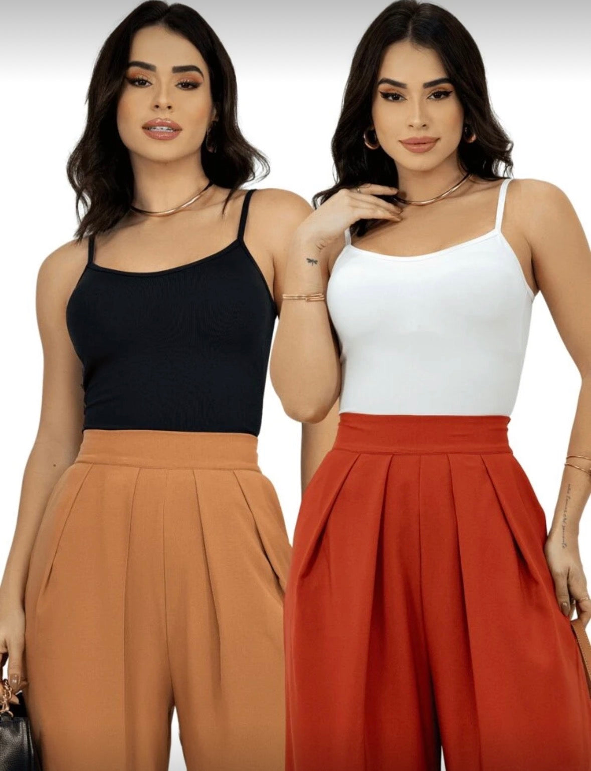 Compre 1 Leve 2 – Kit 2 Regatas Femininas com Alça Fina Ajustável e Bojo em Suplex, Básica Segunda Pele para Praia | Madassa