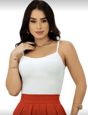 Compre 1 Leve 2 – Kit 2 Regatas Femininas com Alça Fina Ajustável e Bojo em Suplex, Básica Segunda Pele para Praia | Madassa