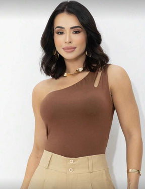 Compre 2 Leve 3 – Kit 3 Regatas Femininas Ombro Só em Suplex, Blusa Nula Manga Casual Tendência | Madassa